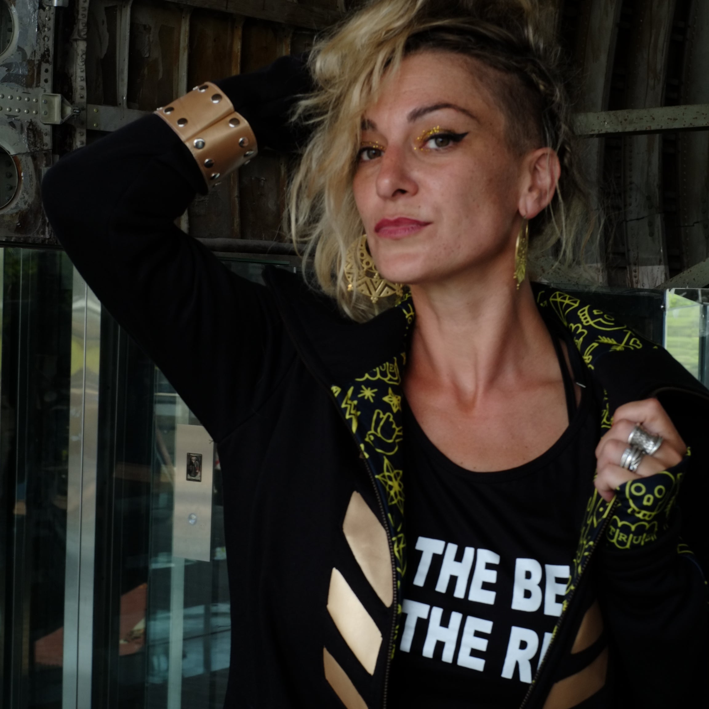 Manteau Femme - portrait ouvert doublure tatoo