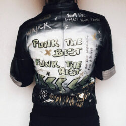 Veste en cuir Green Punk