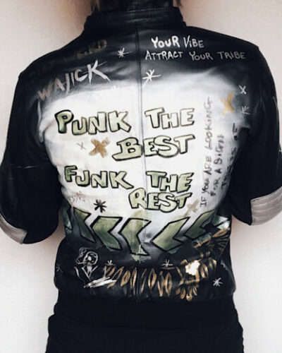 Veste en cuir Green Punk