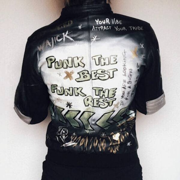 Veste en cuir Green Punk