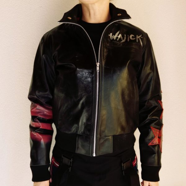 Blouson cuir custom punk