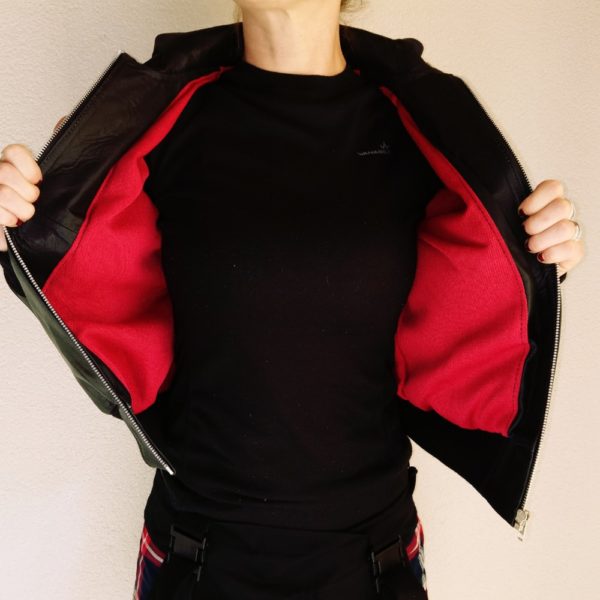 Bombers cuir doublure rouge